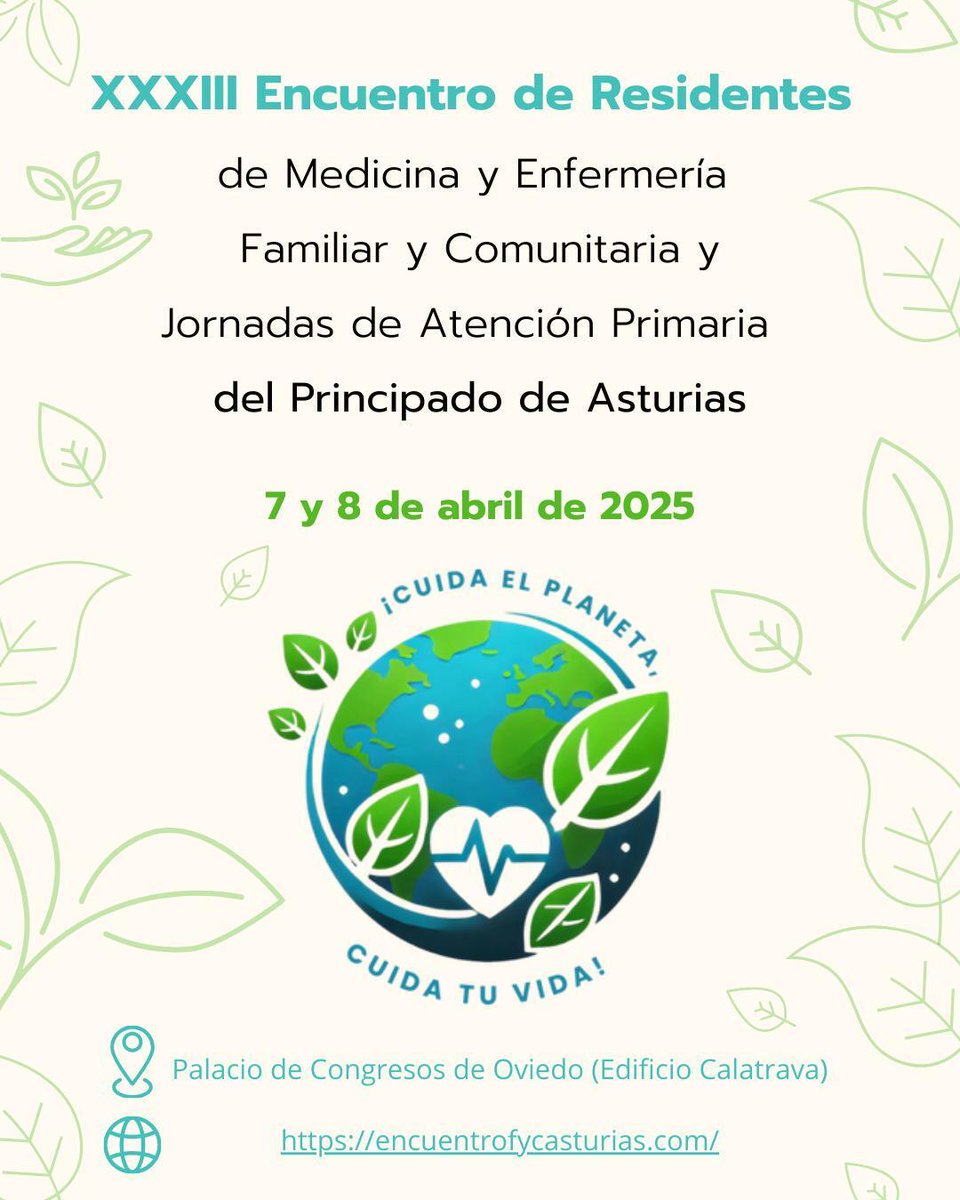 🥼𝐗𝐗𝐗𝐈𝐈𝐈 𝐄𝐧𝐜𝐮𝐞𝐧𝐭𝐫𝐨 𝐝𝐞 𝐑𝐞𝐬𝐢𝐝𝐞𝐧𝐭𝐞𝐬 𝐝𝐞 𝐌𝐞𝐝𝐢𝐜𝐢𝐧𝐚 𝐲 𝐄𝐧𝐟𝐞𝐫𝐦𝐞𝐫𝐢́𝐚 𝐅𝐚𝐦𝐢𝐥𝐢𝐚𝐫 𝐲 𝐂𝐨𝐦𝐮𝐧𝐢𝐭𝐚𝐫𝐢𝐚
🩺𝑱𝒐𝒓𝒏𝒂𝒅𝒂𝒔 𝒅𝒆 𝑨𝒕𝒆𝒏𝒄𝒊𝒐́𝒏 𝑷𝒓𝒊𝒎𝒂𝒓𝒊𝒂 𝒅𝒆 𝑨𝒔𝒕𝒖𝒓𝒊𝒂𝒔, que en esta ocasión girarán en torno a la salud