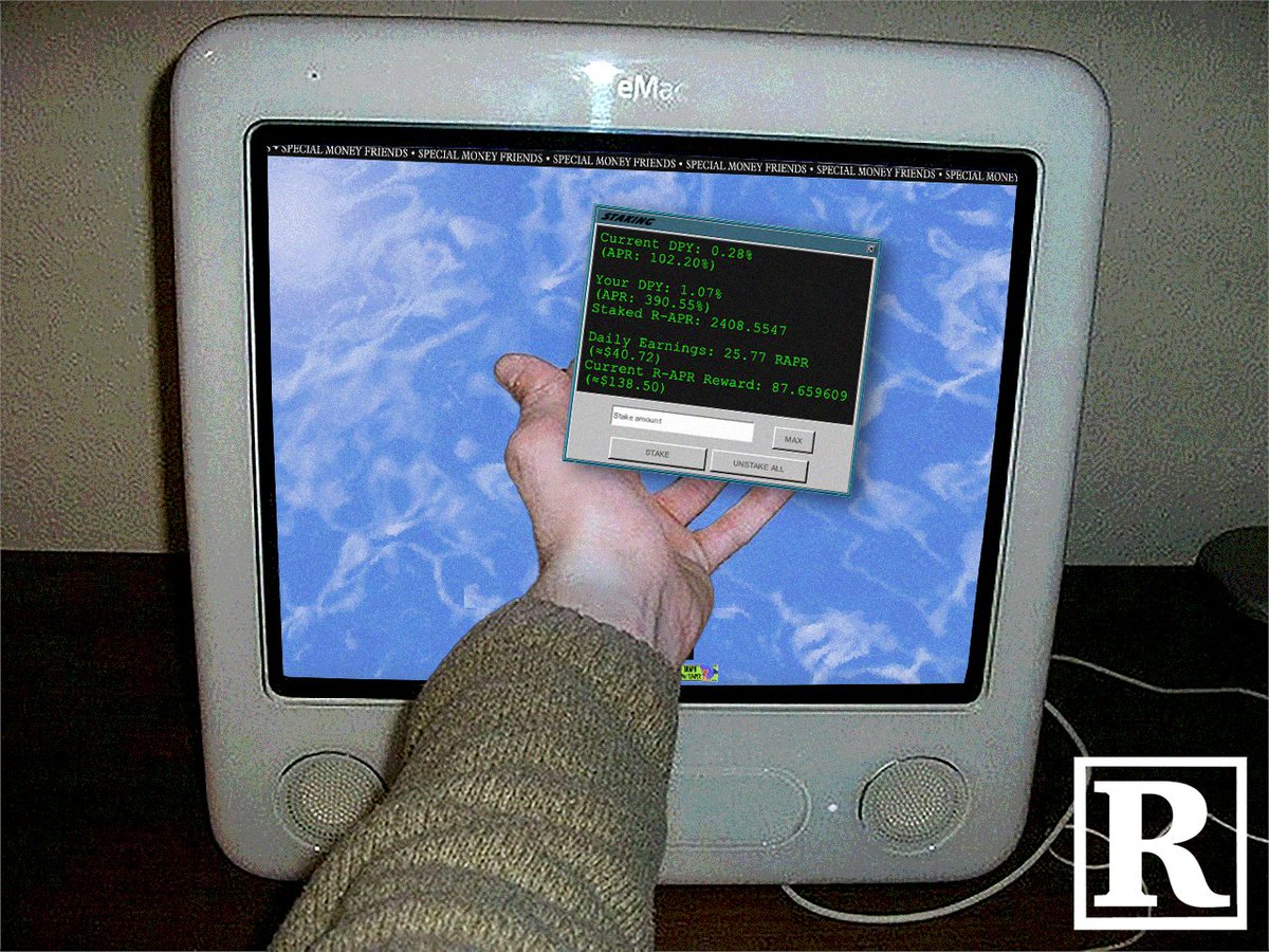 imagine buying $rapr under 2$ while you can stake it with daily yield over 1% and have unlimited upside potential👀

the best thing is: this is real and you can do it rn🐬

you can position yourself so well that you can just stake and chill, enjoying the ride 🆙😼