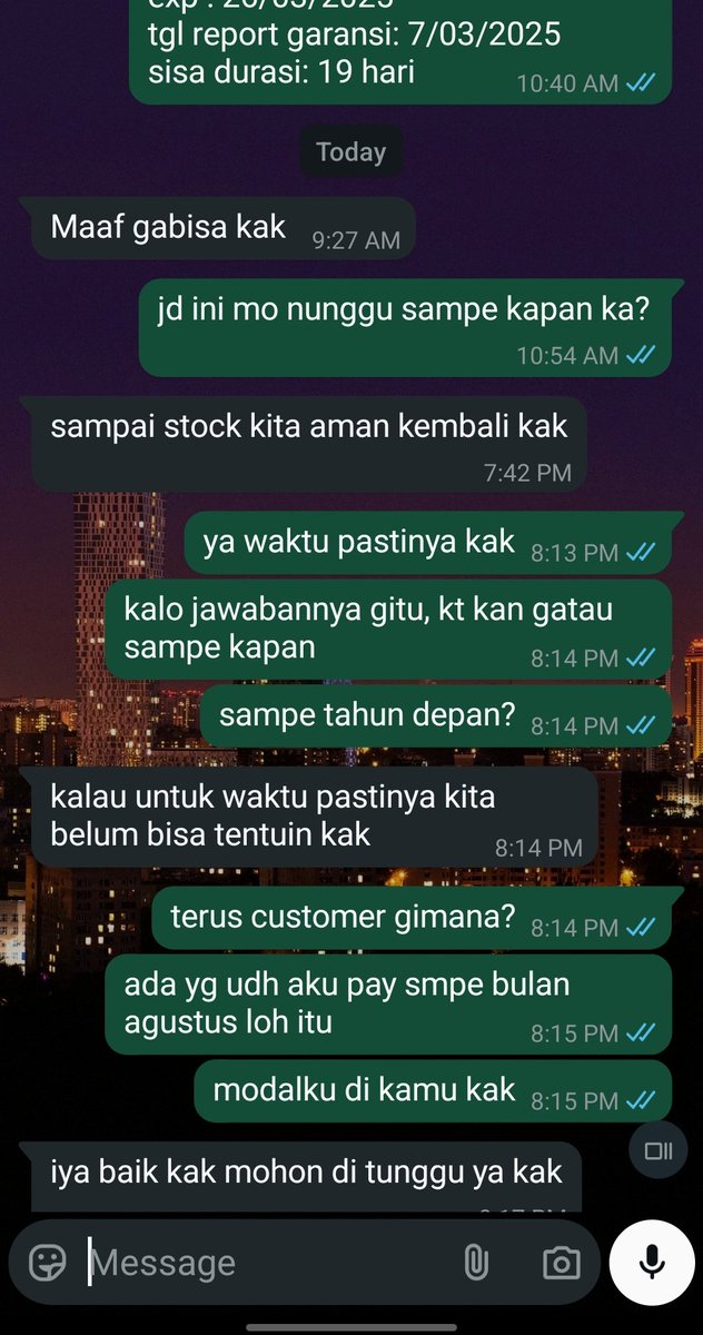 gimana ya udh mau sebulan gua sabar bgt loh nunggu garansian, trs coba minta refund tp gabisa wkwkw, wajar kah?

soalnya lumayan itu duitnya buat modal mah😿