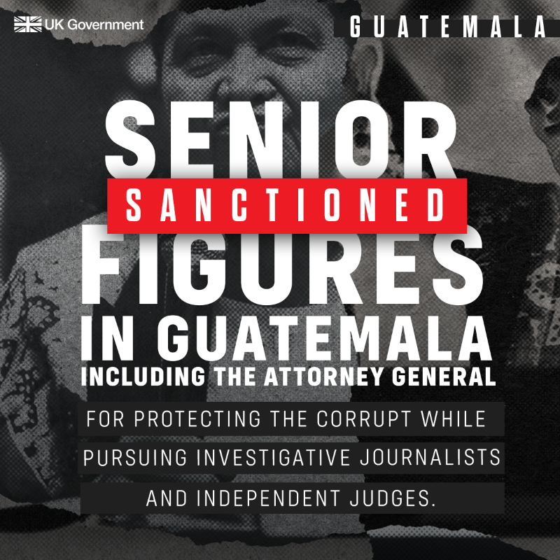 FCDOGovUK's tweet photo. We are cracking down on dirty money. 

These sanctions tackle corruption in Guatemala, Georgia and Moldova, exposing the cronies used by corrupt leaders, and countering the efforts of the Kremlin and other malign actors to damage democracy and the rule of law.