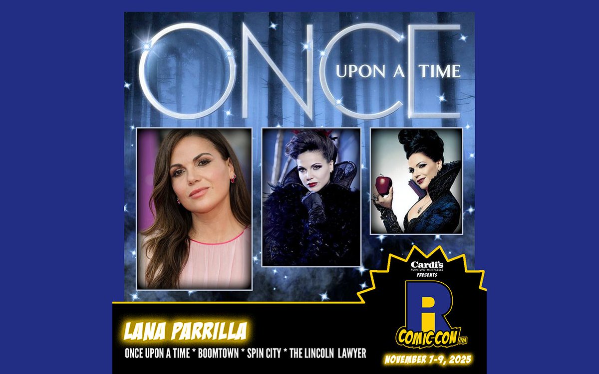 Please welcome @LanaParrilla to #RICC2025 at @The_AMPPVD and @RIConvention!  Lana played The Evil Queen / Regina Mills in Once Upon a Time. She also  starred in Boomtown as Teresa Ortiz. Her other, image size:1200x750