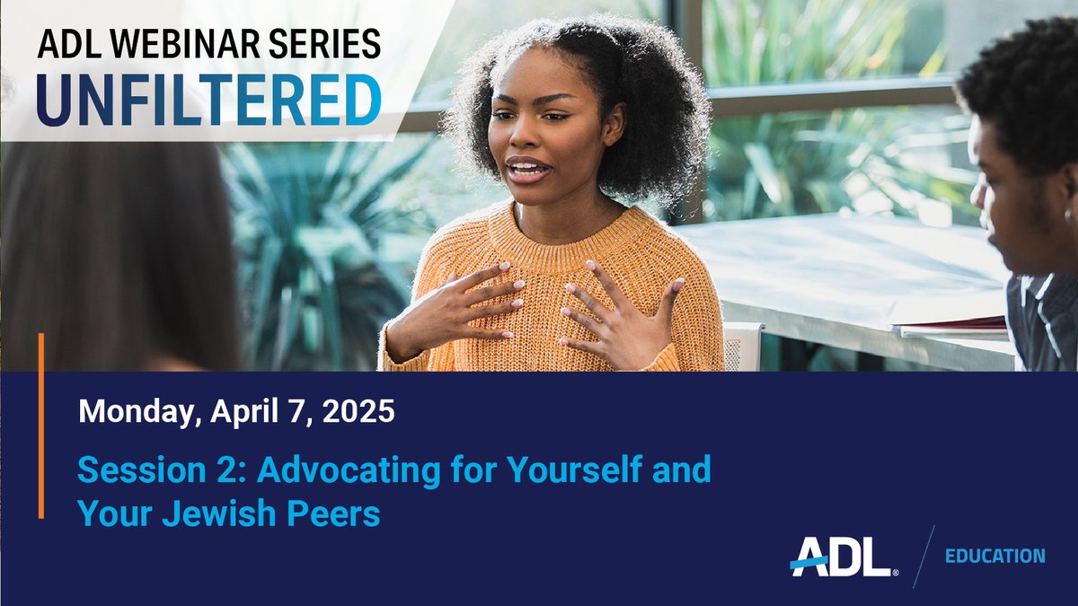 ADL New York / New Jersey (@adl_nynj) on Twitter photo On 4/7, please join <a href="/ADL_Education/">ADL Education</a> for an interactive workshop designed for Jewish 11th- and 12th-grade students and their parents/caregivers. This session will explore strategies Jewish students can use to advocate for themselves. Register here: adl.zoom.us/webinar/regist… On 4/7, please join <a href="/ADL_Education/">ADL Education</a> for an interactive workshop designed for Jewish 11th- and 12th-grade students and their parents/caregivers. This session will explore strategies Jewish students can use to advocate for themselves. Register here: adl.zoom.us/webinar/regist…