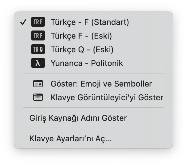 Esintype's tweet photo. @HuseyinUsta @omerdurmaz Türkçe - F (Standart) koymuşlar ismini. Q klavye ile yapamadığımız ne varsa F klavyede de yapamaz hale gelmişiz. Artık tuş kombinasyonlarıyla tireleme tiplerine, akıllı tırnak biçimlerine erişim yok galiba. Klavye görüntüleyicide yok en azından. https://t.co/0JI5jCgYKO