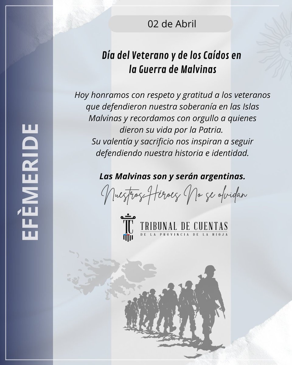 🇦🇷 Honramos con orgullo a los #VeteranosyCaídosEnMalvinas por su valentía y compromiso de mantener viva la soberanía argentina.
Su legado vive en nuestra memoria por siempre.

#LasMalvinasSonArgentinas