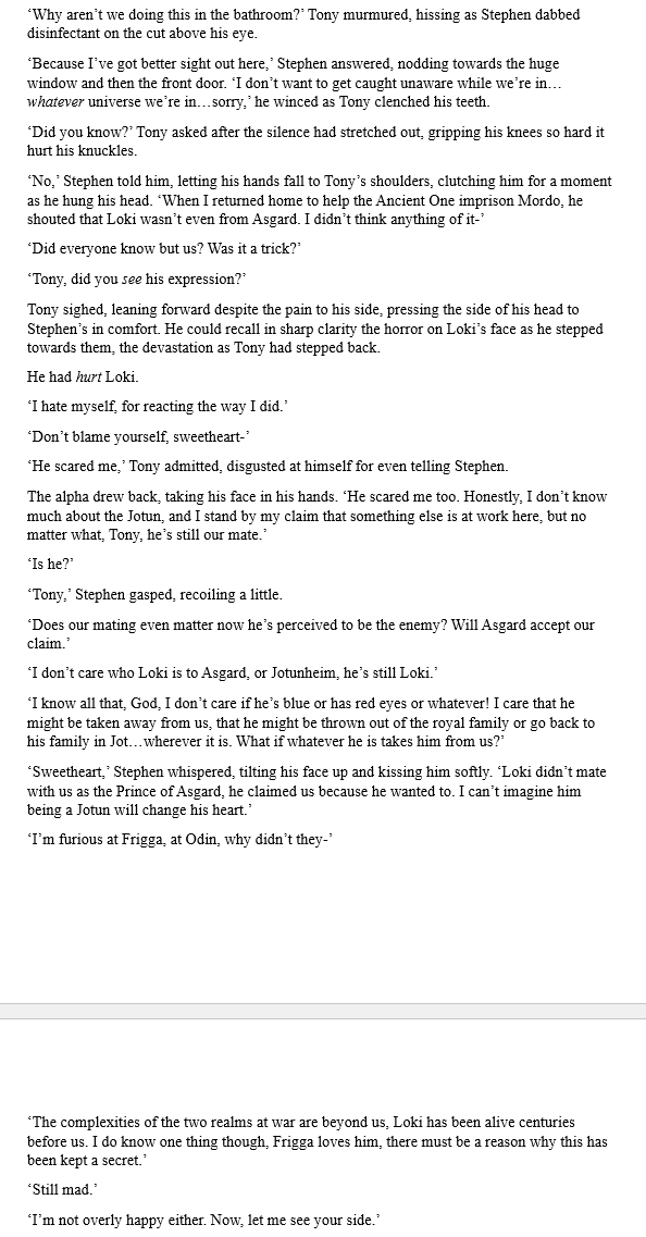 Another snippet for Work in Progress Wednesday...slowly chipping away at this sequel to Betwixt! #FrostIronStrange
#fanfiction