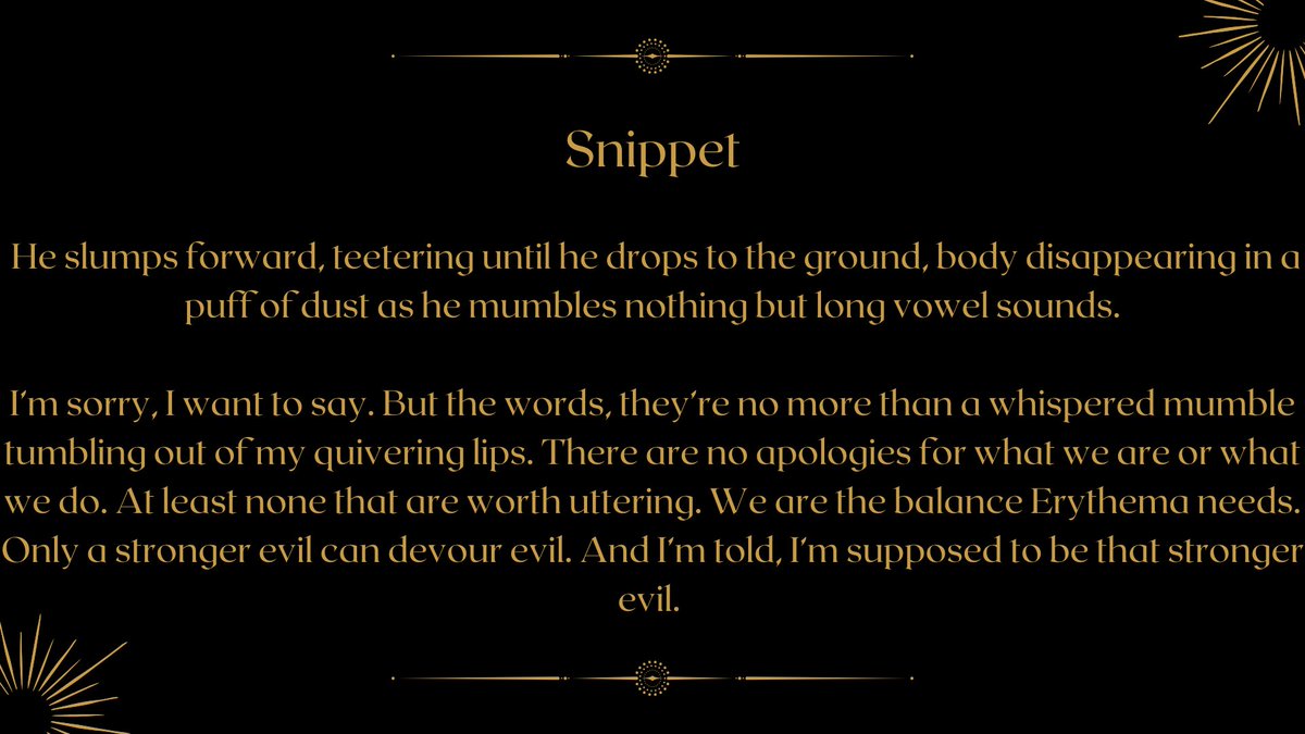 authorkatebrown's tweet image. THE BEASTS WE BURY X DRY

✨️The seas have dried, gods have fallen, and soul sucking sirens wander the desert hunting their next meal 
✨️blends fantasy, horror, dystopian, and romance 

Interested editors, please DM me or contact Jynastie Wilson at LCS Literary
#editorsguide