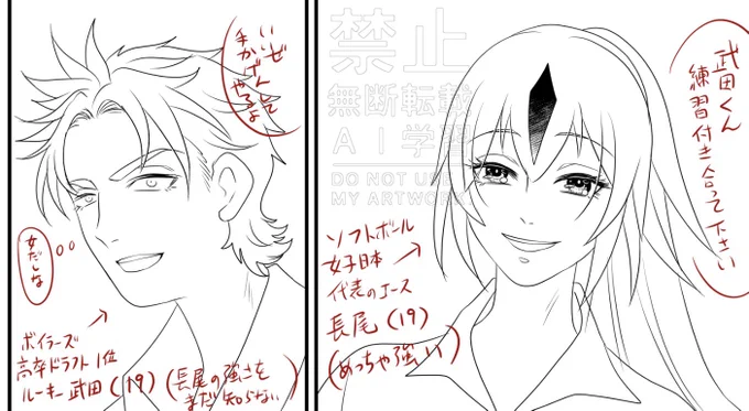 ⚾️パロ ボイラーズ漫画描いてる
ルーキー武田と日本代表クソ強エースの虎ちゃん
(後に夫婦となる) 