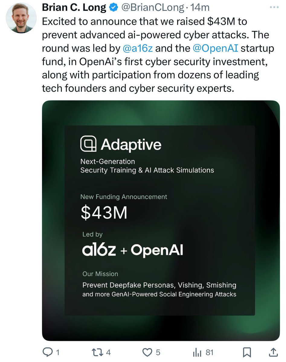 Hadley (@hadley) on Twitter photo It’s not often you get to back amazing founders multiple times, so it’s extra special to share that <a href="/BrianCLong/">Brian C. Long</a> and Andrew have chosen to work with us at <a href="/EniacVC/">Eniac Ventures</a> for the third time. After selling TapCommerce to Twitter and building a rocketship with <a href="/attentiveHQ/">attentive 💬</a>, I’m confident It’s not often you get to back amazing founders multiple times, so it’s extra special to share that <a href="/BrianCLong/">Brian C. Long</a> and Andrew have chosen to work with us at <a href="/EniacVC/">Eniac Ventures</a> for the third time. After selling TapCommerce to Twitter and building a rocketship with <a href="/attentiveHQ/">attentive 💬</a>, I’m confident