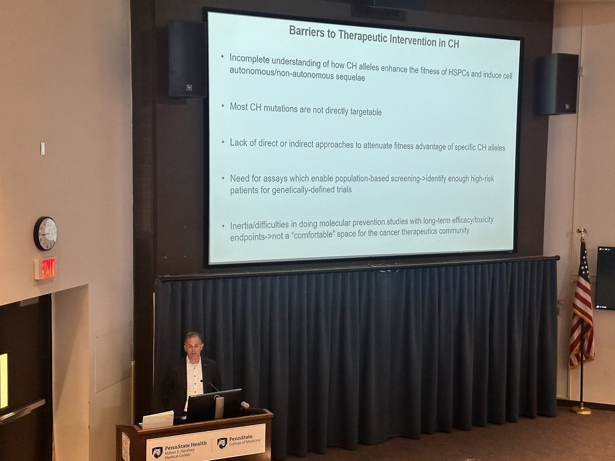 Thanks <a href="/rosslevinemd/">Ross Levine</a> for presenting the Penny Rybka Memorial Lecture at <a href="/PennStHershey/">Penn State Health</a> today.