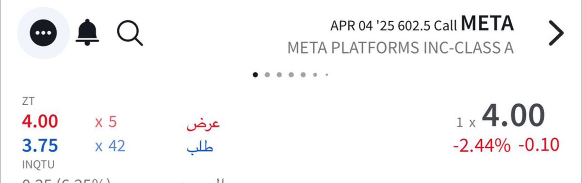 ماشاءالله 36% #meta 🚀🚀

 #عقود_الاوبشين  #السوق_الامريكي #عقود  #الاوبشن      #اوبشن #اسهم #الأسهم_الأمريكية #اسهم  #تداول  #spx #msft #tsla #and #nvda #spy #amzn #googl #nflx #qqq $spx