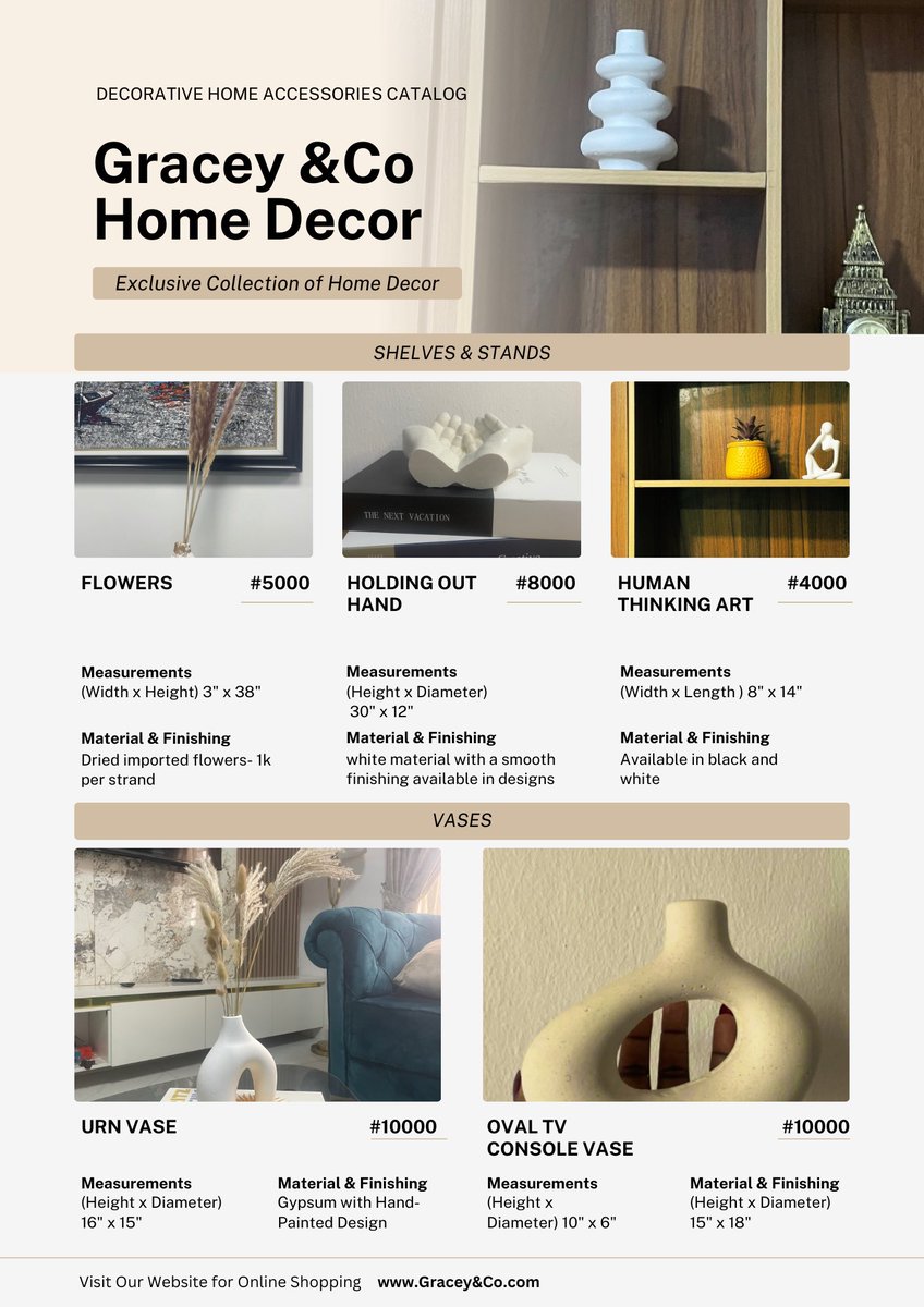 GraceAdeniyi2's tweet photo. Hello everyone, 

I sell affordable home decor and running a discount sale at the moment. Take advantage on vases🥹 https://t.co/xgfdzh2lLe