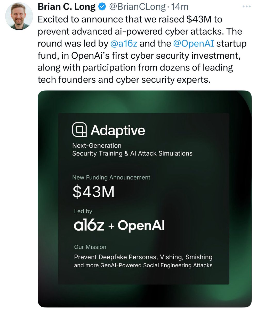 Hadley (@hadley) on Twitter photo It’s not often you get to back amazing founders multiple times, so it’s extra special to share that <a href="/BrianCLong/">Brian C. Long</a> and Andrew have chosen to work with us at <a href="/EniacVC/">Eniac Ventures</a> for the third time. After selling TapCommerce to Twitter and building a rocketship with <a href="/attentiveHQ/">attentive 💬</a>, I’m confident It’s not often you get to back amazing founders multiple times, so it’s extra special to share that <a href="/BrianCLong/">Brian C. Long</a> and Andrew have chosen to work with us at <a href="/EniacVC/">Eniac Ventures</a> for the third time. After selling TapCommerce to Twitter and building a rocketship with <a href="/attentiveHQ/">attentive 💬</a>, I’m confident