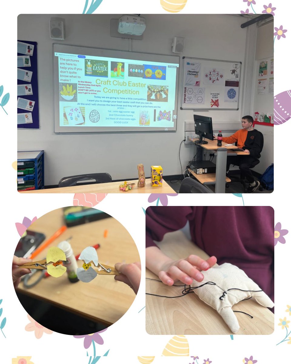 ForAcadLib's tweet image. Logan’s Craft Club Easter Competition 🐣 🐰 🍫
#FORHappyHeartsHappyMinds