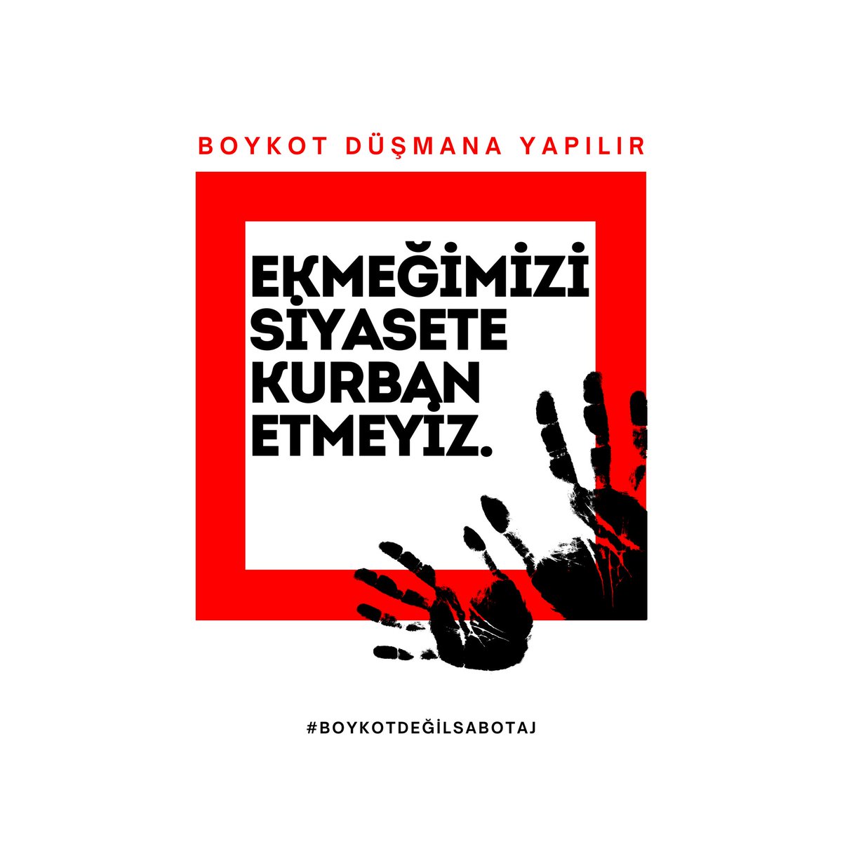 Yerli üreticiye boykot çağrısı,
bu topraklarda yetişen her emeğe ihanettir.
Biz düşmanı dışarda ararız, soframızda değil!

#BoykotDegilSabotaj
#MilliDestekVakti
#BoykotDegilMilliZarar