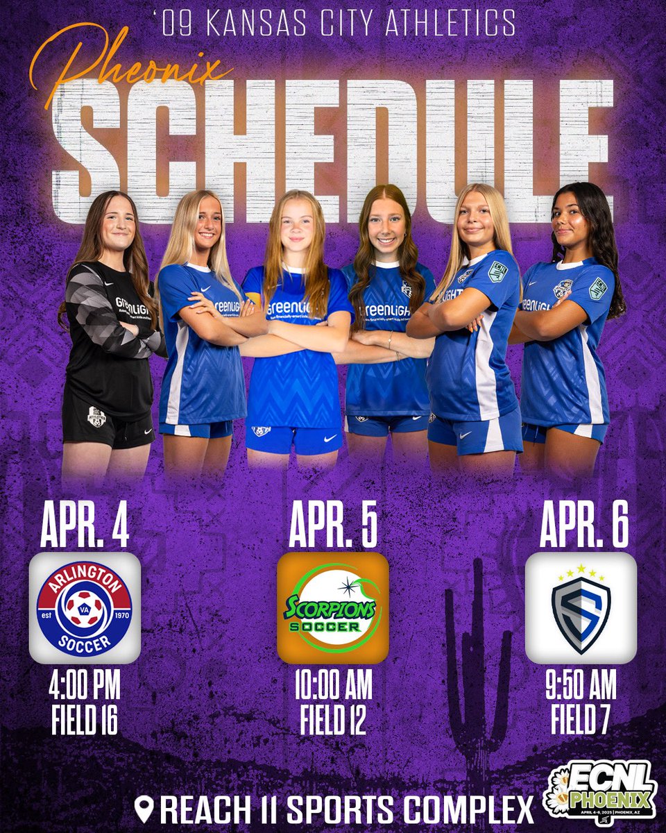KC Athletics Academy Elite 09 ECNL (@kcaecnl2009) on Twitter photo 🏜️ 𝑬𝑪𝑵𝑳 𝑷𝑯𝑿 𝑺𝒄𝒉𝒆𝒅𝒖𝒍𝒆🌞
Preparations have been made and we are looking to make a statement💥💪🏼
Look forward to seeing all the coaches on the sideline‼️
<a href="/MarcusKelcher/">Marcus Kelcher</a> <a href="/ECNLgirls/">ECNL Girls</a> <a href="/ImCollegeSoccer/">College Soccer Truth ™</a> <a href="/ImYouthSoccer/">ECNL/GA/Recruiting/College Soccer</a> <a href="/TopDrawerSoccer/">TopDrawerSoccer</a> <a href="/PrepSoccer/">Prep Soccer ⚽️</a> <a href="/TheSoccerWire/">SoccerWire</a> 🏜️ 𝑬𝑪𝑵𝑳 𝑷𝑯𝑿 𝑺𝒄𝒉𝒆𝒅𝒖𝒍𝒆🌞
Preparations have been made and we are looking to make a statement💥💪🏼
Look forward to seeing all the coaches on the sideline‼️
<a href="/MarcusKelcher/">Marcus Kelcher</a> <a href="/ECNLgirls/">ECNL Girls</a> <a href="/ImCollegeSoccer/">College Soccer Truth ™</a> <a href="/ImYouthSoccer/">ECNL/GA/Recruiting/College Soccer</a> <a href="/TopDrawerSoccer/">TopDrawerSoccer</a> <a href="/PrepSoccer/">Prep Soccer ⚽️</a> <a href="/TheSoccerWire/">SoccerWire</a>