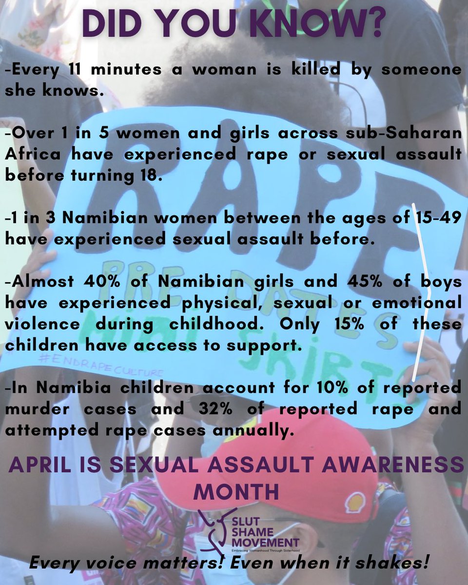Rape pre-dates mini skirts!
APRIL IS SEXUAL ASSAULT AWARENESS MONTH. 

Let's spread awareness so we can have a society that has zero tolerance for SGBV and GBV. #slutshamenam #aprilissexualassaultawarenessmonth #sgbv #gbv
#preventionisbetter #namibia #slutshamemovement