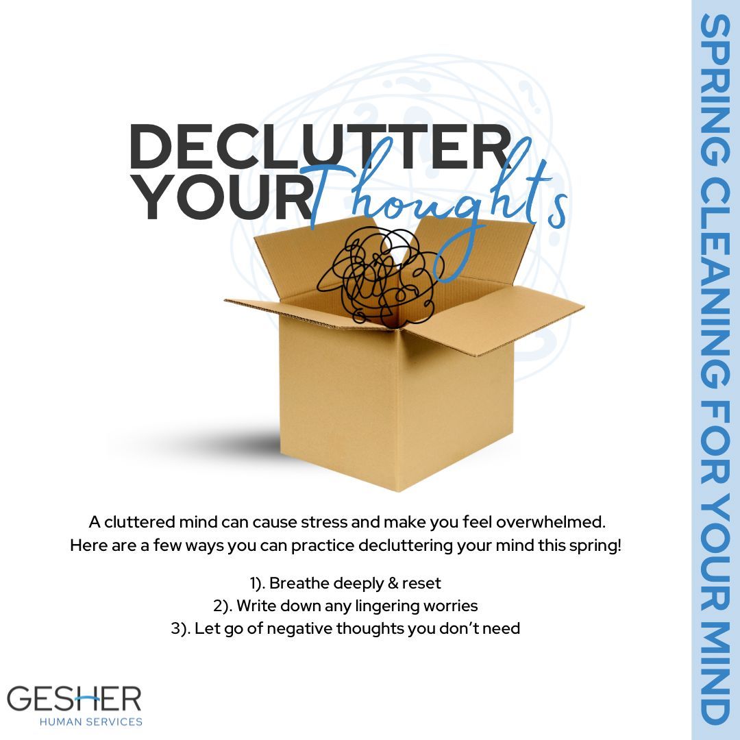 This Spring, clear your mind and clear your path. 🧘‍♀️✨ Decluttering your thoughts is just as important as decluttering your space. Take a deep breath, let go of mental clutter, and make room for clarity, peace, and new possibilities. 💭💙 #MindfulMoments #MentalWellness