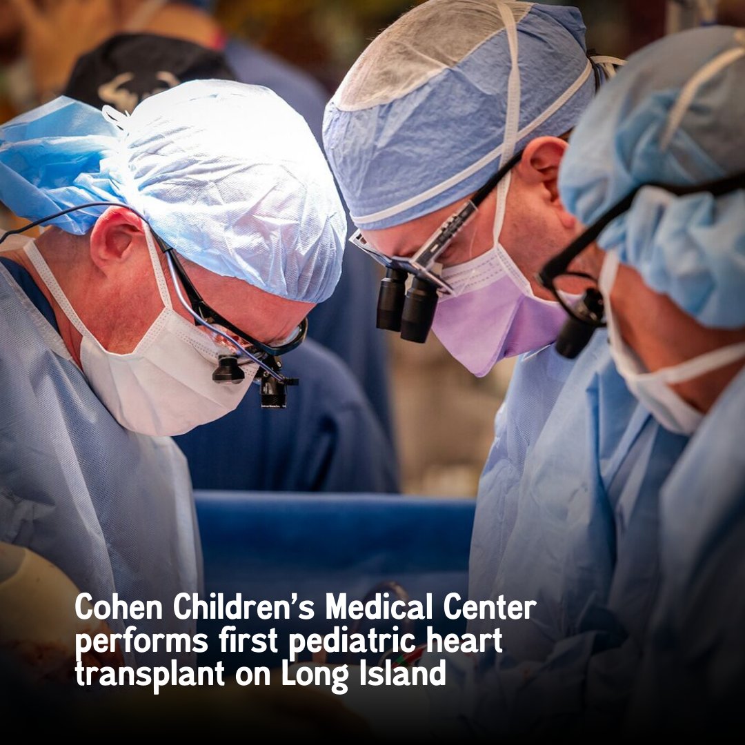 Northwell Health (@northwellhealth) on Twitter photo A historic milestone for pediatric care on Long Island! ❤️ <a href="/Cohen_Childrens/">Cohen Children's</a> has performed its first-ever pediatric heart transplant. This groundbreaking procedure, led by the Pediatric Heart Transplant Team, is the first of its kind on Long Island—offering new hope for children A historic milestone for pediatric care on Long Island! ❤️ <a href="/Cohen_Childrens/">Cohen Children's</a> has performed its first-ever pediatric heart transplant. This groundbreaking procedure, led by the Pediatric Heart Transplant Team, is the first of its kind on Long Island—offering new hope for children