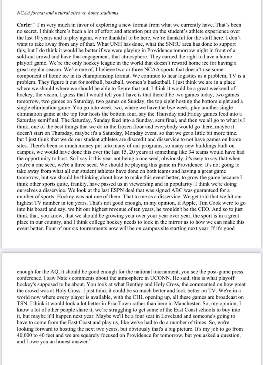 SchlossmanGF's tweet image. David Carle spoke in his press conference in Manchester about why it's time to move regionals to home sites.