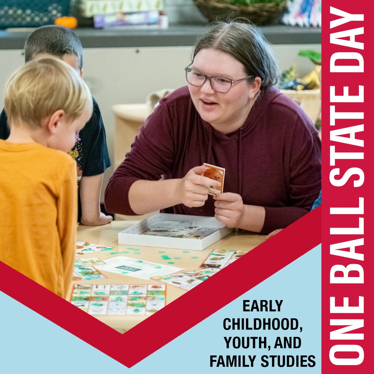 Today you can help support Early Childhood, Youth, &amp; Family Studies as they train future educators, child life specialists &amp; family advocates.

Your gift funds student microgrants for training, field trips, &amp; more!

🎁: oneballstate.bsu.edu/giving-day/949…

#OneBallState #BallStateTC