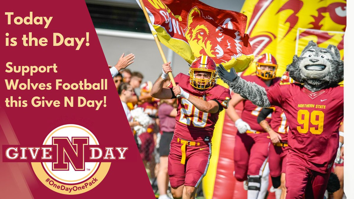 Northern State Football🐺 🏈 (@nsuwolves_fb) on Twitter photo Today is the Day! Give N Day is here!!
There are a bunch of ways to support Wolves Football today!
On campus you can join the Pie Hard Event at 10:45 and Pie <a href="/NSUCoachSchmidt/">Mike Schmidt</a> !
Help us reach our goal at givingday.northern.edu/campaigns/foot…!
All proceeds go directly to our team! #GoWolves Today is the Day! Give N Day is here!!
There are a bunch of ways to support Wolves Football today!
On campus you can join the Pie Hard Event at 10:45 and Pie <a href="/NSUCoachSchmidt/">Mike Schmidt</a> !
Help us reach our goal at givingday.northern.edu/campaigns/foot…!
All proceeds go directly to our team! #GoWolves