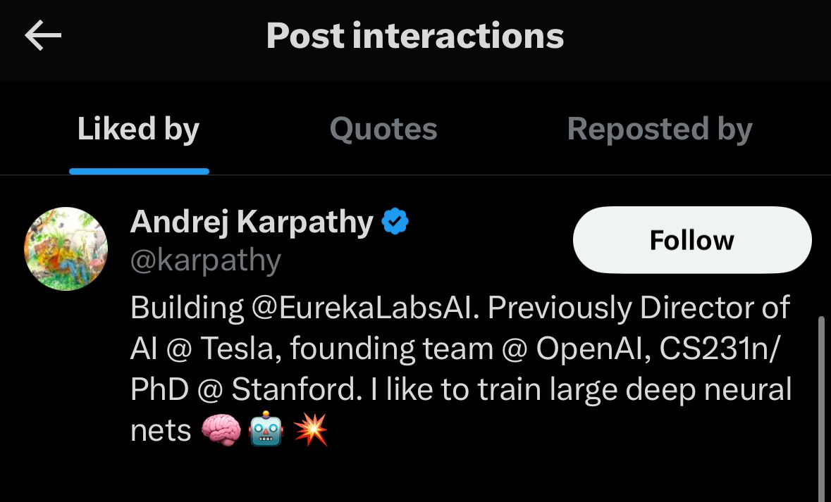 SomeshKar's tweet photo. Got an anxiety-filled call from @msarthak29 because of this

@tensarahq @karpathy https://t.co/SjQnmn5OqQ