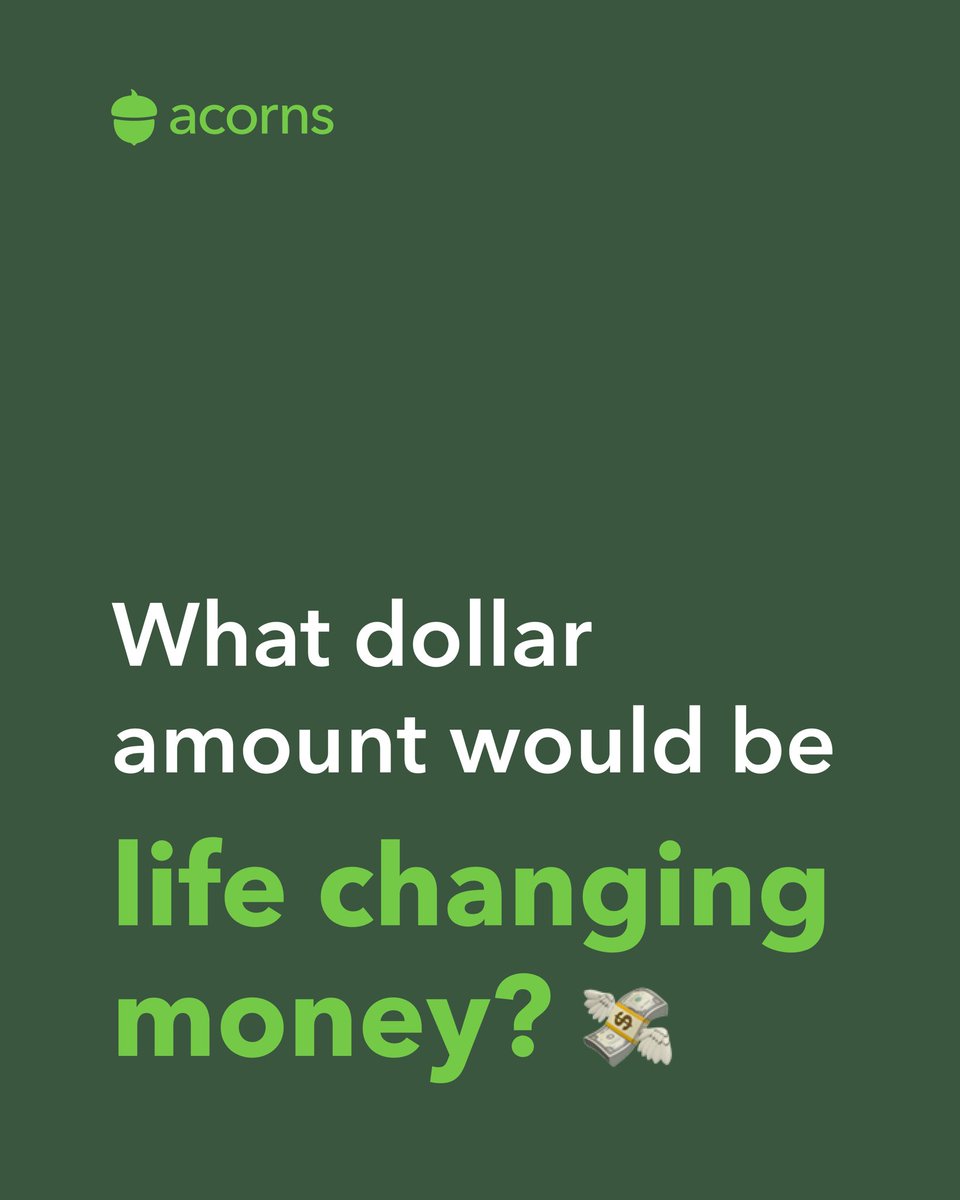 Tell us in the comments ⬇️

Investment advisory services offered by Acorns Advisers, LLC, an SEC Registered Investment Adviser. Click the link in bio for the full disclosure or visit bit.ly/AcornsSocialMe…