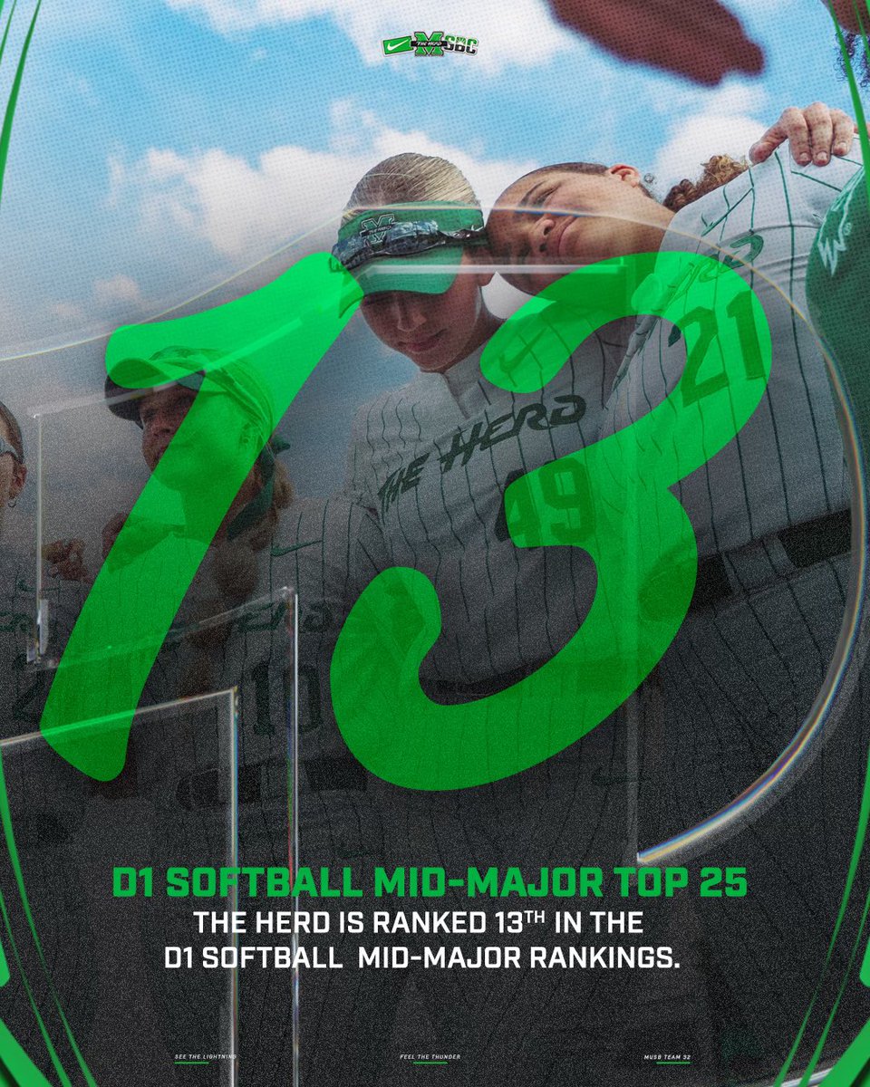 Lucky 1️⃣3️⃣ in the <a href="/D1Softball/">D1Softball</a> mid-major rankings this week 📈