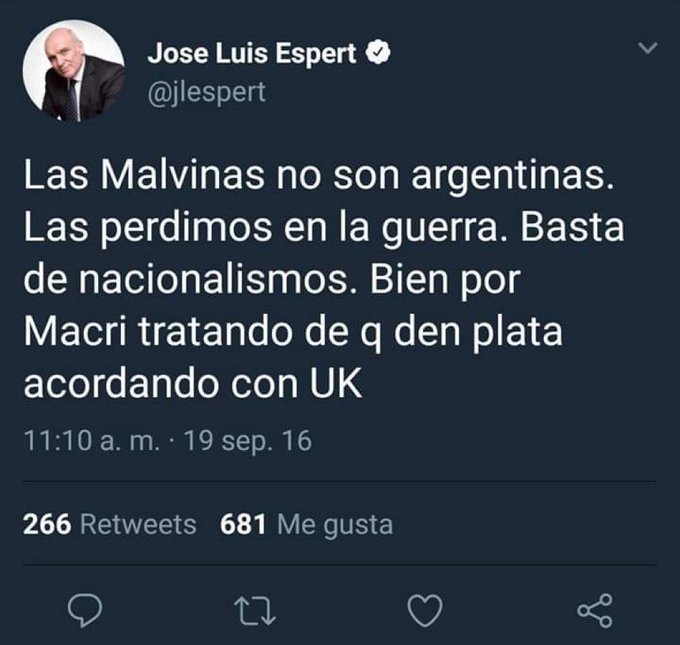 Nunca se olviden quién es <a href="/jlespert/">José Luis Espert</a> Otro Cipayo como Milei.