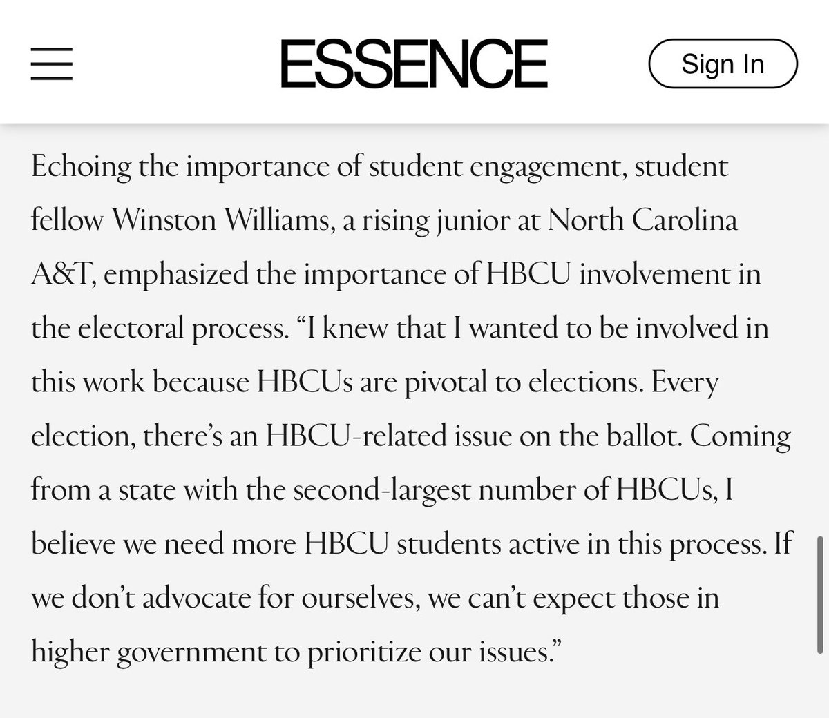 If we, as HBCU students, don’t advocate for ourselves, we can’t expect those in higher government to prioritize our issues.