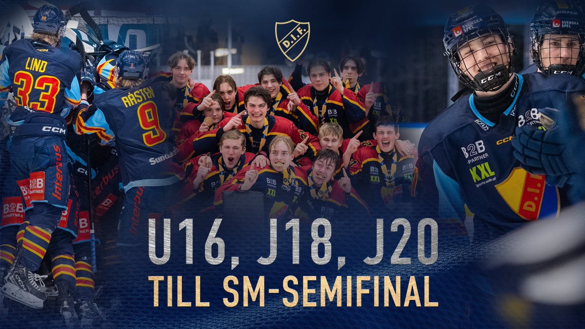 DIFHockeyse's tweet photo. Som enda förening i Sverige har vi U16, J18 och J20 vidare till SM-semifinal. Full fart framåt! 🤩

𝗨𝟭𝟲
📅 5/4 HV71-DIF

𝗝𝟭𝟴
📅 3/4 Växjö-DIF
📅 5/4 DIF-Växjö
📅 6/4 DIF-Växjö

𝗝𝟮𝟬
📅 2/4 DIF-Frölunda
📅 4/4 Frölunda-DIF
📅 5/4 Frölunda-DIF

#DIFHockey | #AlltidOavsett https://t.co/UP56LRbDD8