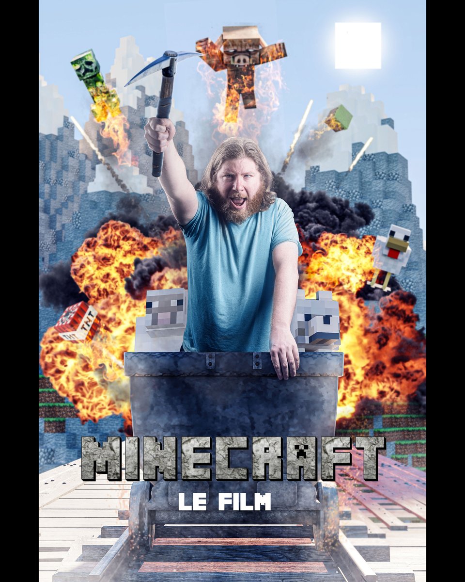 A l'occasion de la sortie du film <a href="/Minecraft/">Minecraft</a> j'ai réalisé une petite affiche made in "Moi" en autoportrait en live Twitch. Je kiffe le rendu!
<a href="/Mojang/">Mojang</a> <a href="/microsoftfrance/">Microsoft France</a> #minecraft