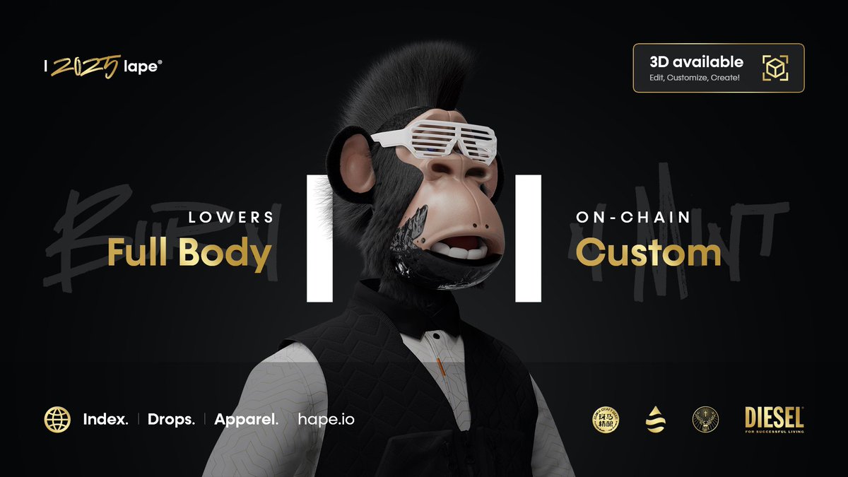 HAPEsocial's tweet image. I Iapes,
March update is here!
(For more detailed info please check our discord)
🍌 Full-Body Hape (FBH)
1. Burning & Minting Site: UI is done, development in progress.
2. Exploring Genesis Hape integration into the FBH collection.
3. Fashion Index is getting:
✅…