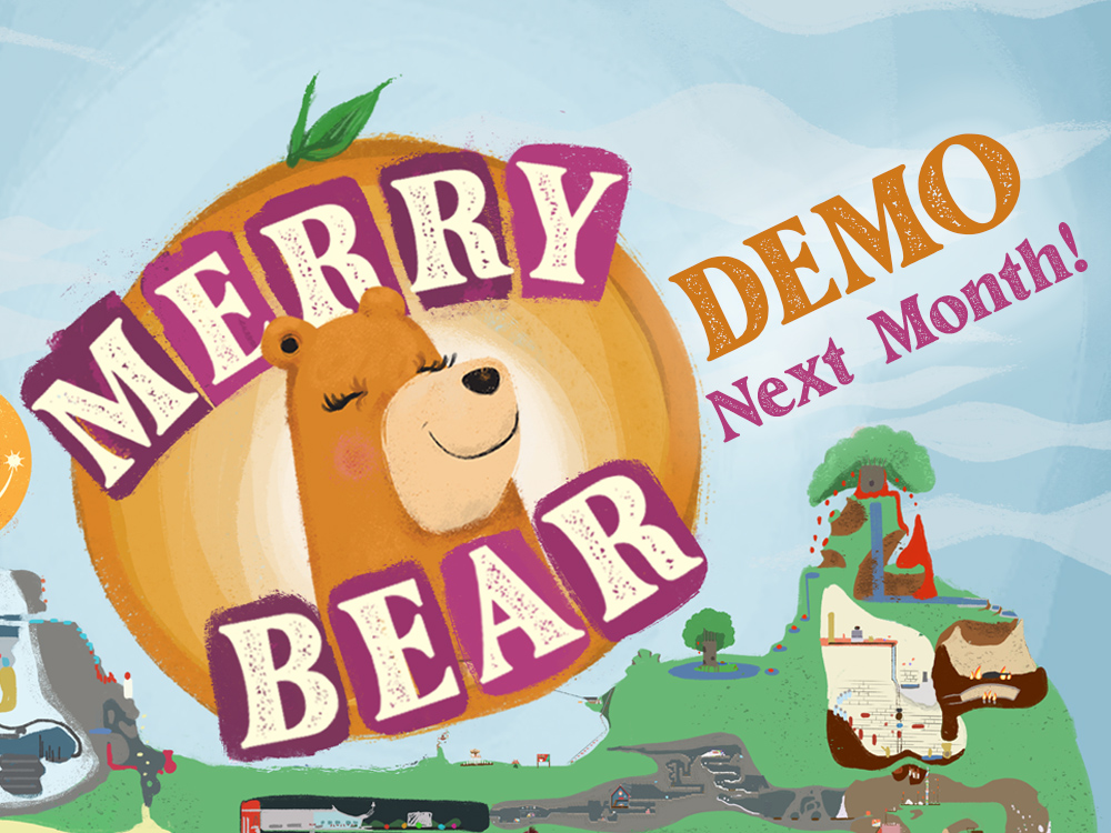 Demo coming next month! We're very excited to finally get Merry Bear out into the world for a test drive. #indiegame #gamedev #indiegamedev #gamedemo #steamgame