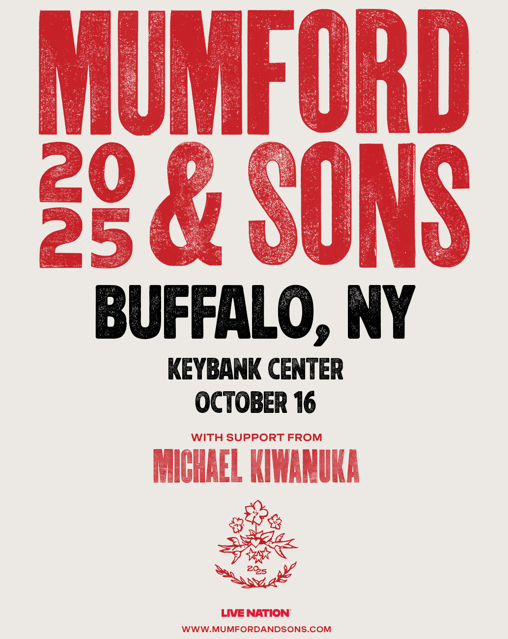 95X's tweet image. Mumford &amp;amp; Sons are coming to the KeyBank Center with Michael Kiwanuka on October 16th! Tickets go on sale THIS Friday at 10 am! Listen to 95X this week for your chance to win them before you can buy them! #MumfordAndSons #LiveMusic #ConcertAlert