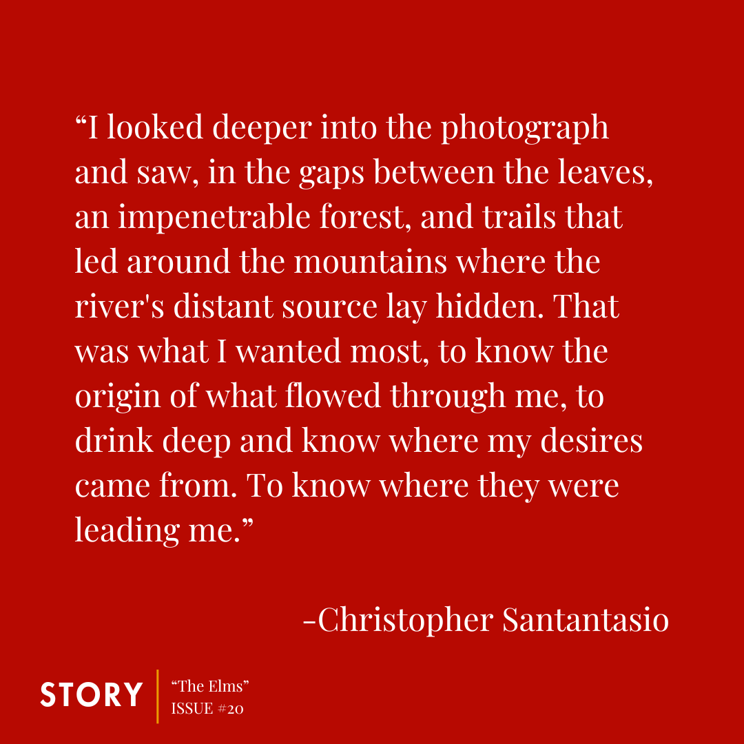 Story Literary Magazine (@storylitmag) on Twitter photo Have you read issue 20 yet? Get inspired with this quote from "The Elms" by <a href="/CRSantantasio/">chris santantasio</a> Have you read issue 20 yet? Get inspired with this quote from "The Elms" by <a href="/CRSantantasio/">chris santantasio</a>