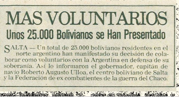 Cuando quieras discriminar acordate que 25.000 bolivianos se ofrecieron para ir a Malvinas