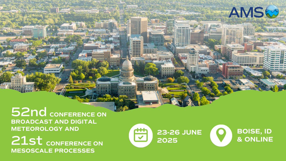 Registration is now open for #AMS52BC and #AMS21Meso!

Join us in Boise, ID or online to explore the latest research in weather, water, and climate sciences 🌐

Register by 7 May for discounted rates: bit.ly/43ynQKP