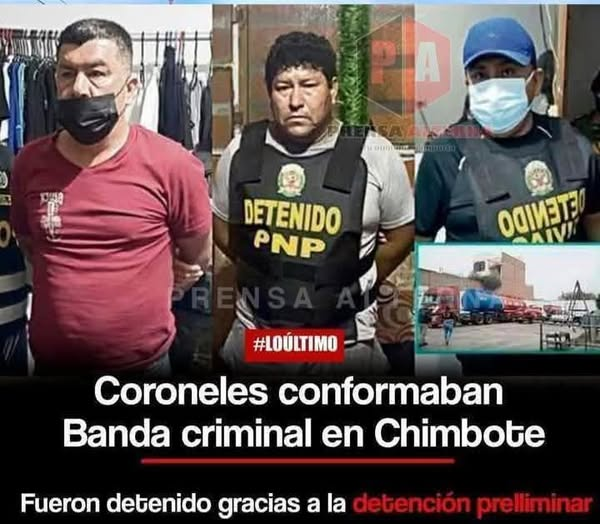 Ya es #recurrente, donde muchos oficiales de la #PNP y las #FFAA, están comprometidos en el mal uso del #combustible que se destina a dichas instituciones.
Ya existen hasta generales purgando condena. Ahora, el caso #Chimbote, también compromete a altos oficiales de la PNP