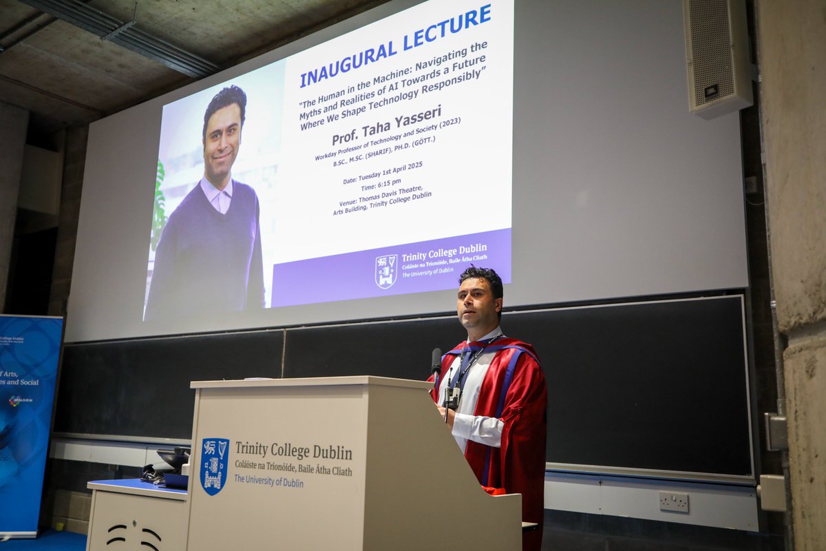TCD Sociology (@tcdsociology) on Twitter photo A packed house for our colleague <a href="/TahaYasseri/">Taha Yasseri</a> 's inaugural lecture yesterday evening. A vital contribution to the conversation on AI and society.
Read more here ➡️tinyurl.com/mtaw8725
<a href="/LindaDoyle/">Linda Doyle</a> <a href="/TCD_AHSS/">TCD Faculty of Arts Humanities and Social Sciences</a> <a href="/Workday/">Workday</a> <a href="/WeAreTUDublin/">TU Dublin / OT Baile Átha Cliath</a> <a href="/tcdglobal/">Trinity College Dublin Global</a> <a href="/SOHAM_Centre/">SOHAM</a> <a href="/TCD_SSP/">TCD Social Sciences & Philosophy</a> A packed house for our colleague <a href="/TahaYasseri/">Taha Yasseri</a> 's inaugural lecture yesterday evening. A vital contribution to the conversation on AI and society.
Read more here ➡️tinyurl.com/mtaw8725
<a href="/LindaDoyle/">Linda Doyle</a> <a href="/TCD_AHSS/">TCD Faculty of Arts Humanities and Social Sciences</a> <a href="/Workday/">Workday</a> <a href="/WeAreTUDublin/">TU Dublin / OT Baile Átha Cliath</a> <a href="/tcdglobal/">Trinity College Dublin Global</a> <a href="/SOHAM_Centre/">SOHAM</a> <a href="/TCD_SSP/">TCD Social Sciences & Philosophy</a>