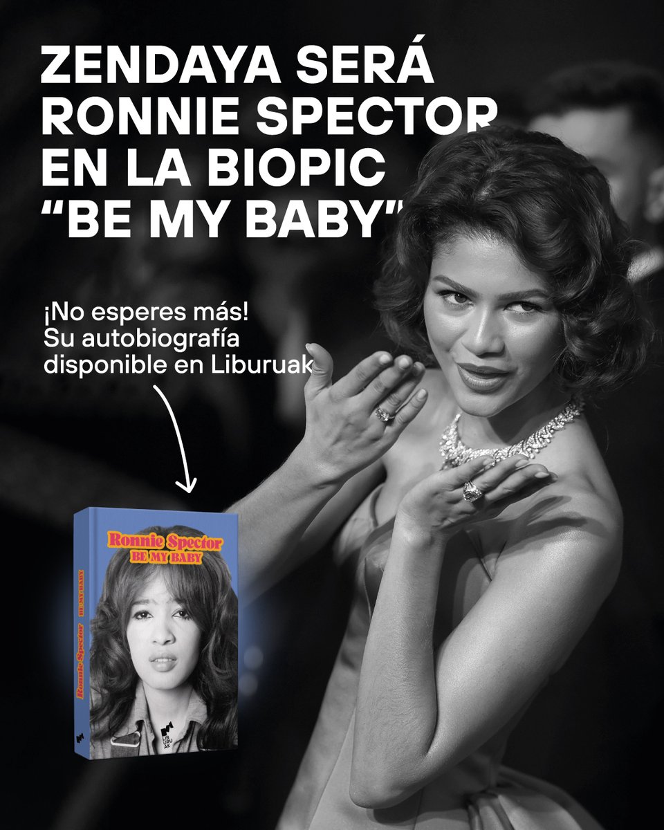 ¿Sabias que Zendaya será Ronnie Spector en la biopic de “Be my baby”?
Recuerda, Be my baby está disponible en nuestro catálogo! No esperes a la película! 
liburuak.org/producto/be-my…

#liburuaklibros #musica #editorial #bemybaby #mujeresliburuak #ronniespector #zendaya #theronnettes