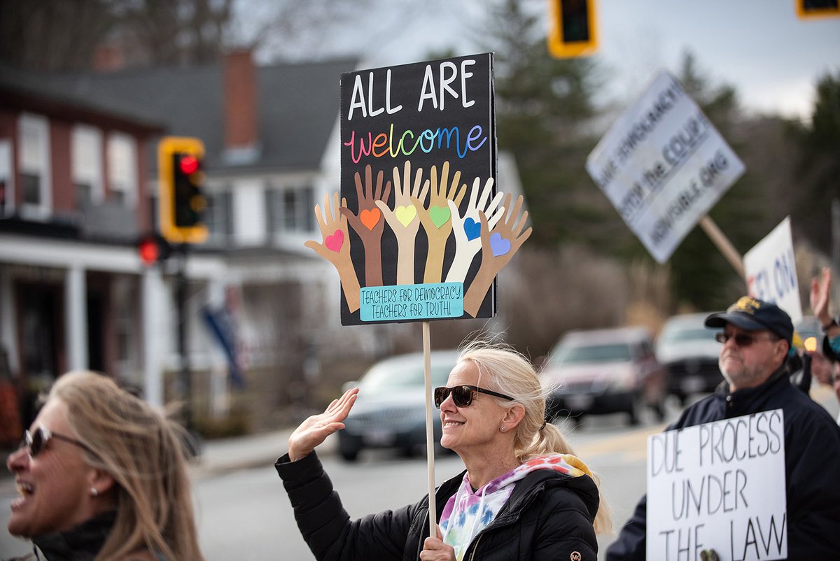 Protest in Bolton Center on Friday March 28, 2025. Images for <a href="/SentandEnt/">Sentinel&Enterprise</a>