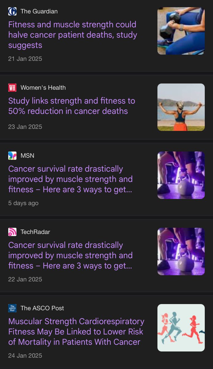 Chris Bishop (@drchrisbishop) on Twitter photo 📄 Incredible piece of work by <a href="/FBettariga/">Francesco Bettariga</a>, showing the importance of strength and aerobic training to help ⬇️ mortality rates in #cancer patients.
📰 So good to see mainstream media channels helping to spread the message of this important work too.
🔗 bjsm.bmj.com/content/early/… 📄 Incredible piece of work by <a href="/FBettariga/">Francesco Bettariga</a>, showing the importance of strength and aerobic training to help ⬇️ mortality rates in #cancer patients.
📰 So good to see mainstream media channels helping to spread the message of this important work too.
🔗 bjsm.bmj.com/content/early/…