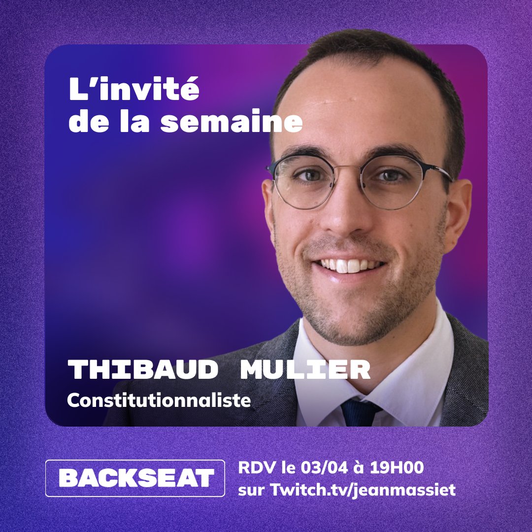 Actu chargée cette semaine, on se retrouve demain à 19h00 sur Backseat ! 🔥

<a href="/thibaudmulier/">Thibaud Mulier</a> et <a href="/fabricearfi/">Fabrice Arfi</a> seront avec nous sur le plateau pour aborder la condamnation de Marine Le Pen. 
Prenez vos places pour assister à l'émission en direct : my.weezevent.com/backseat