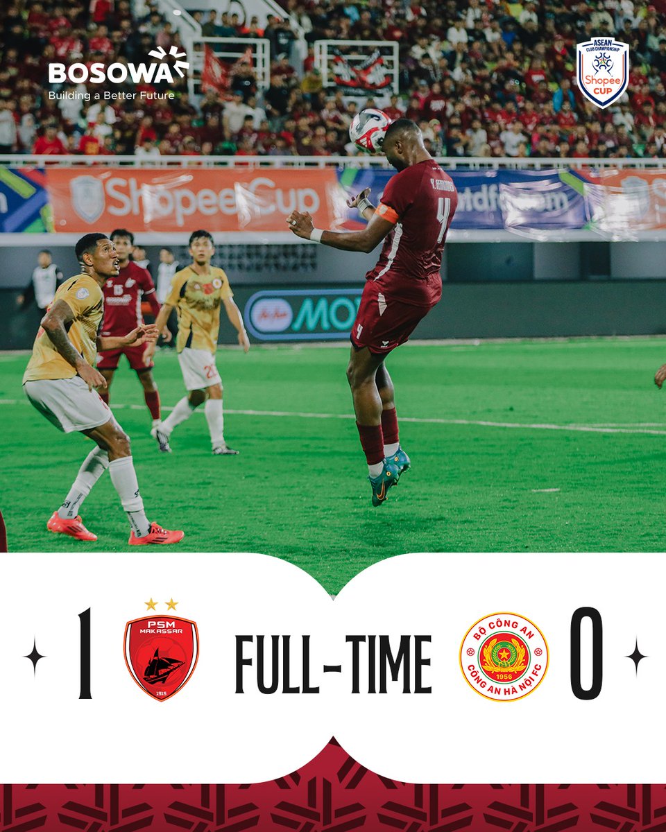 Pasukan Ramang akhiri perlawanan wakil Vietnam pada leg pertama semi final #ShopeeCup dengan skor tipis 1-0 ⚽🔥🇮🇩

Terima kasih atas doa dan dukungan ta' pada malam hari ini 🙏

#EwakoPSM #PSMDAY #PSMvCAHNFC #ASEANClubChampionship
