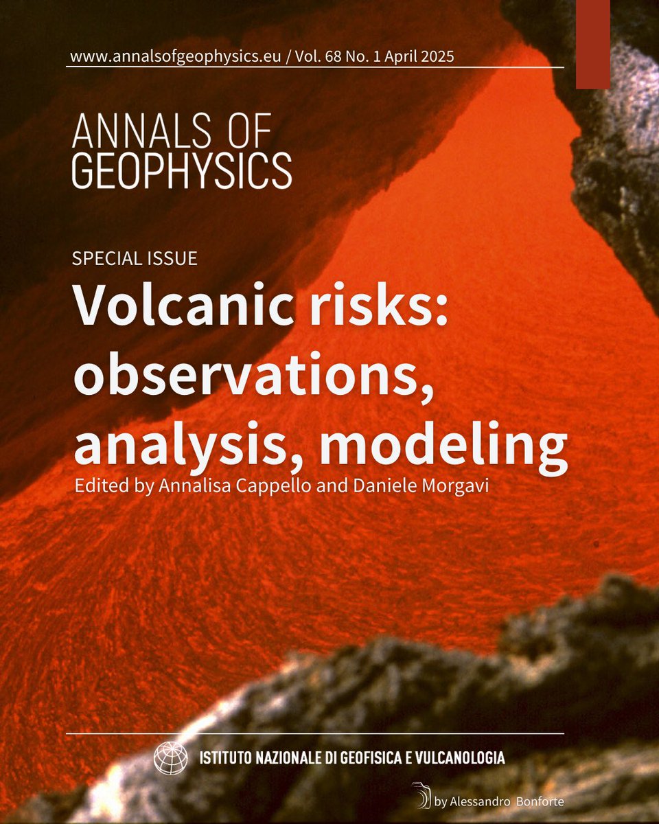 Annals of #Geophysics | #Seminar
The special issue edited by A. Cappello and D. Morgavi has already been released!
It includes articles on mitigation and resilience, hazard sources, multi-risk analysis, risk assessment, innovative tools.

#OpenAccess 

📑 bit.ly/429Yale