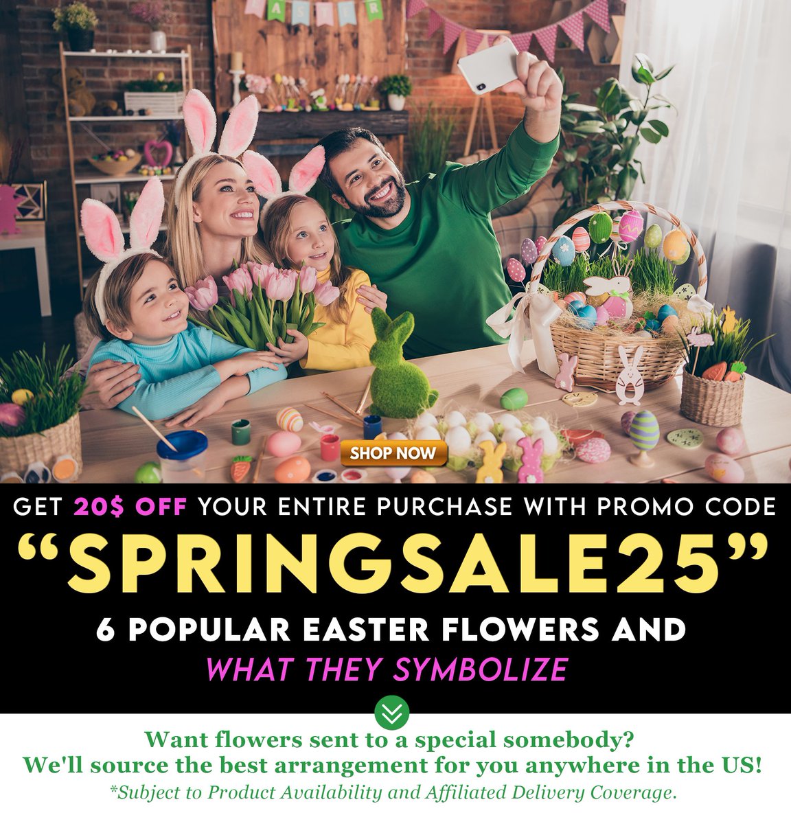 Easter-Ready Arrangements to Brighten Any Space! 🌷
.
Elevate Your Easter Décor with Stunning Fresh Flowers! 🌼
Save 20$ w/Promo Code: "SPRINGSALE25"
.
SHOP AVAS FLOWERS
bit.ly/3vvOCET
.
Order today for delivery just in time for Easter! 🐣
.
.
.
#Easter #flowershopnearme