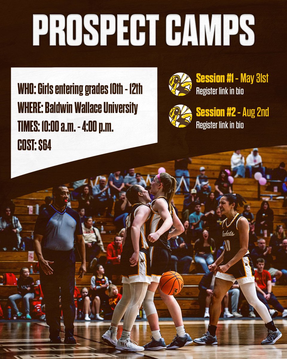 Save the Date 🗓️: Prospect Camps 

▫️ Girls entering grades 10th-12th
🗓️ May 31st or Aug 2nd
📍 Baldwin Wallace University 

▫️For more information, visit link in bio

#WITFEO