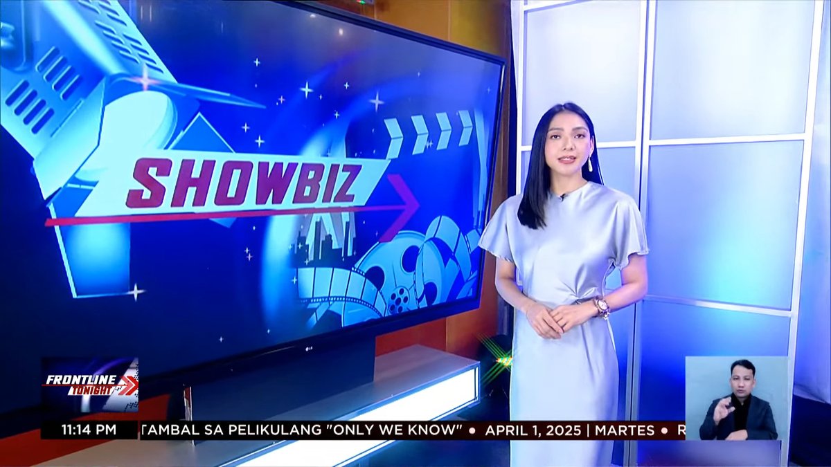 ralphierce's tweet image. Same angle can also be seen during Jannie Alipoon&apos;s showbiz segments on #FrontlineTonight, #OneBalitaPilipinas with Cheryl Cosim, and #FrontlineWeekend during Jes Delos Santos&apos; time on camera.