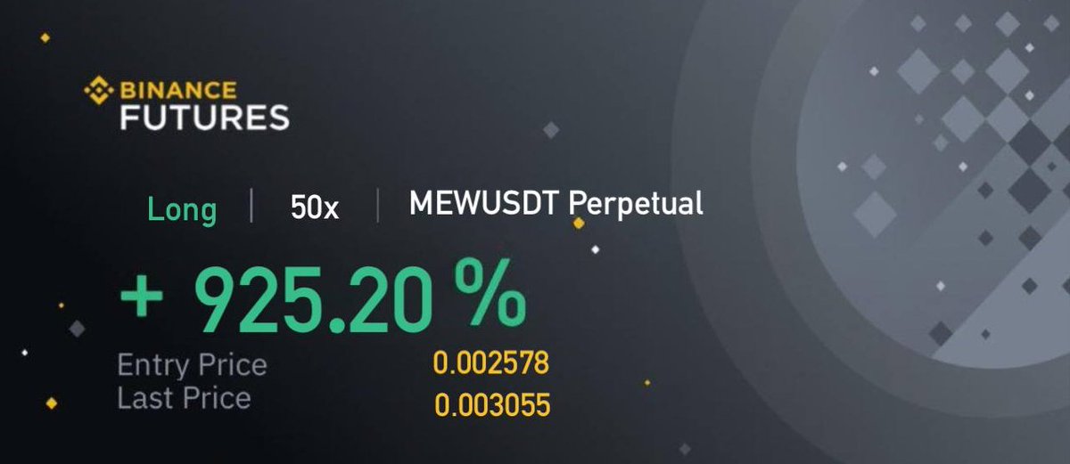 Valsonawty's tweet photo. #MEWUSDT

Entry: 0.0025

Target 1: 0.0026✅
Target 2: 0.0027✅
Target 3: 0.0028✅
Target 4: 0.0029✅
Target 5: 0.0030✅

#bitcoin #crypto #BTC #ETH #altcoin #trading #signal #copytrading #cryptosignal $MEW #MEW https://t.co/5eq5NezQeV